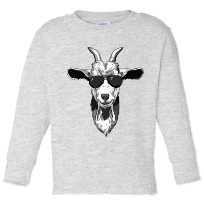 Goat With Sunglasses Toddler Long Sleeve Shirt