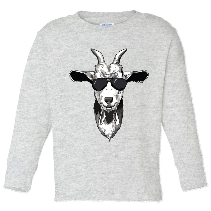 Goat With Sunglasses Toddler Long Sleeve Shirt