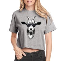 Goat With Sunglasses Crop Top