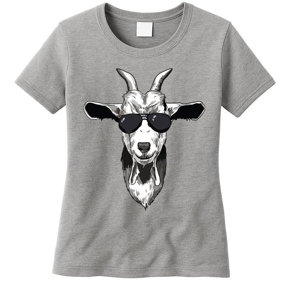 Goat With Sunglasses Womens T-Shirt