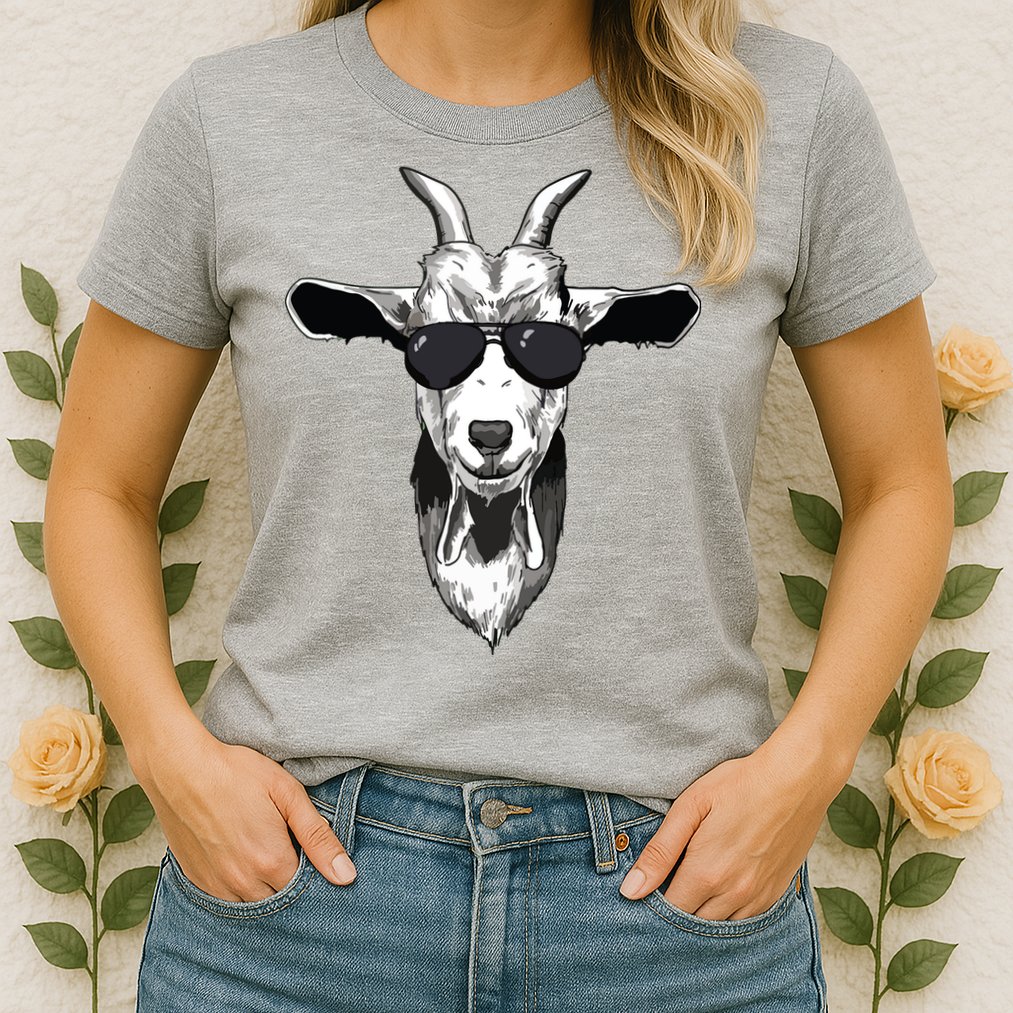 Goat With Sunglasses Womens T-Shirt