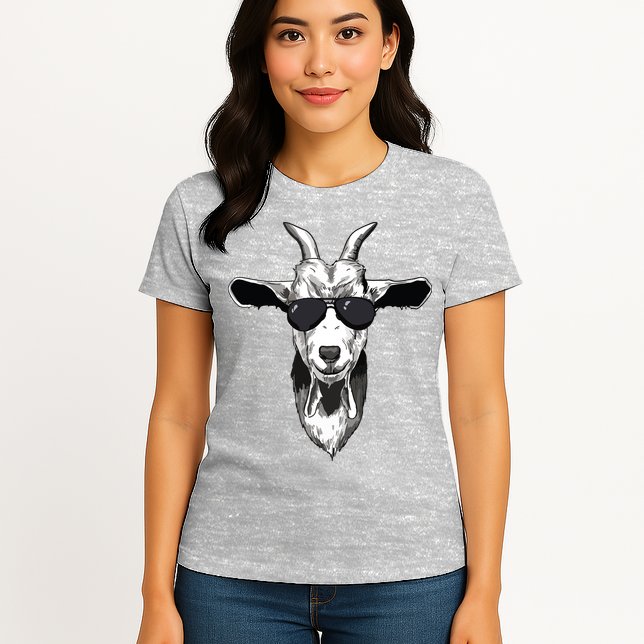 Goat With Sunglasses Womens T-Shirt