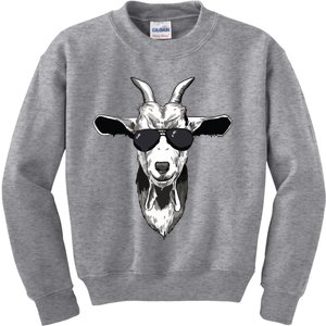 Goat With Sunglasses Kids Sweatshirt