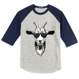 Goat With Sunglasses Kids Colorblock Raglan Jersey