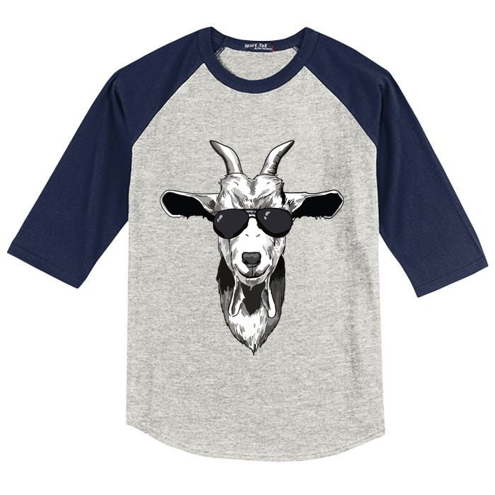 Goat With Sunglasses Kids Colorblock Raglan Jersey