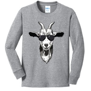 Goat With Sunglasses Kids Long Sleeve Shirt