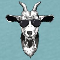 Goat With Sunglasses Sueded Cloud Jersey T-Shirt