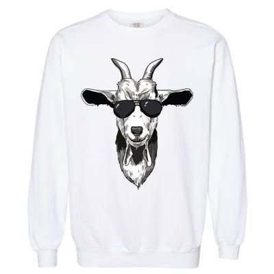 Goat With Sunglasses Garment-Dyed Sweatshirt
