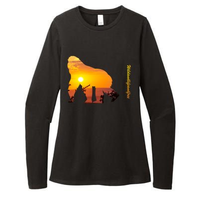 Gorilla With Sunset In Africa Wildlife Gorillas Meaningful Gift Womens CVC Long Sleeve Shirt