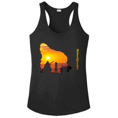 Gorilla With Sunset In Africa Wildlife Gorillas Meaningful Gift Ladies PosiCharge Competitor Racerback Tank