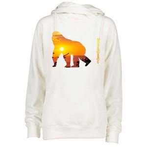 Gorilla With Sunset In Africa Wildlife Gorillas Meaningful Gift Womens Funnel Neck Pullover Hood