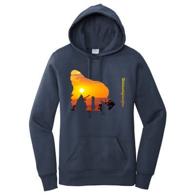 Gorilla With Sunset In Africa Wildlife Gorillas Meaningful Gift Women's Pullover Hoodie