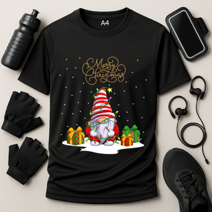 Gnome With Snow Xmas Funny Merry Christmas Performance Shirt