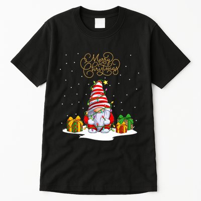 Gnome With Snow Xmas Funny Merry Christmas Tall T-Shirt