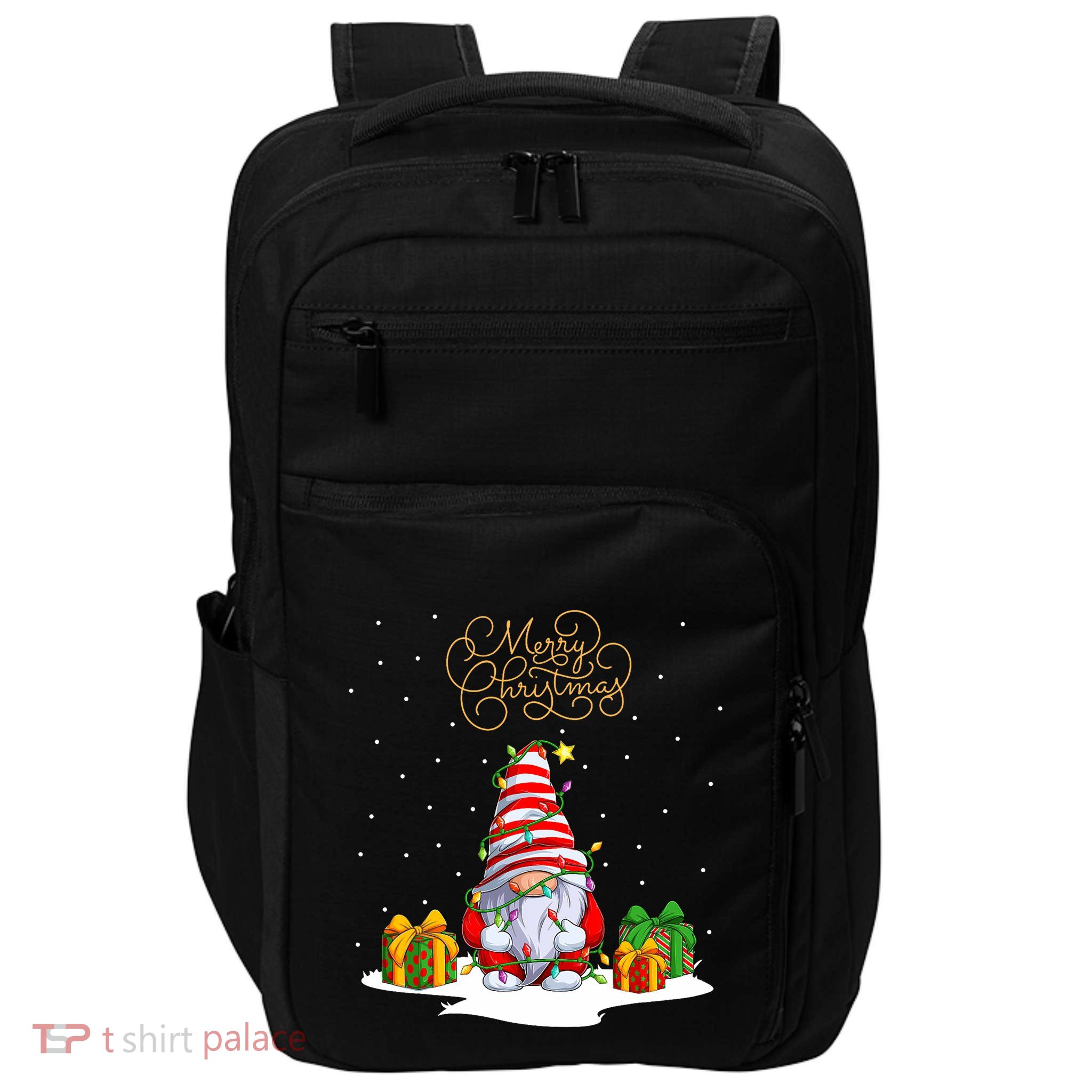 Gnome With Snow Xmas Funny Merry Christmas Impact Tech Backpack