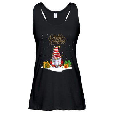 Gnome With Snow Xmas Funny Merry Christmas Ladies Essential Flowy Tank