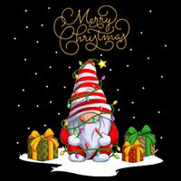 Gnome With Snow Xmas Funny Merry Christmas Magnet