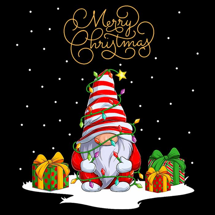 Gnome With Snow Xmas Funny Merry Christmas Magnet