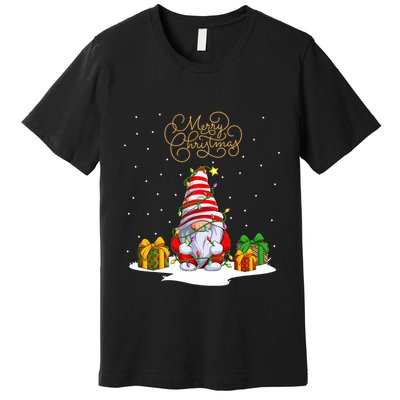 Gnome With Snow Xmas Funny Merry Christmas Premium T-Shirt