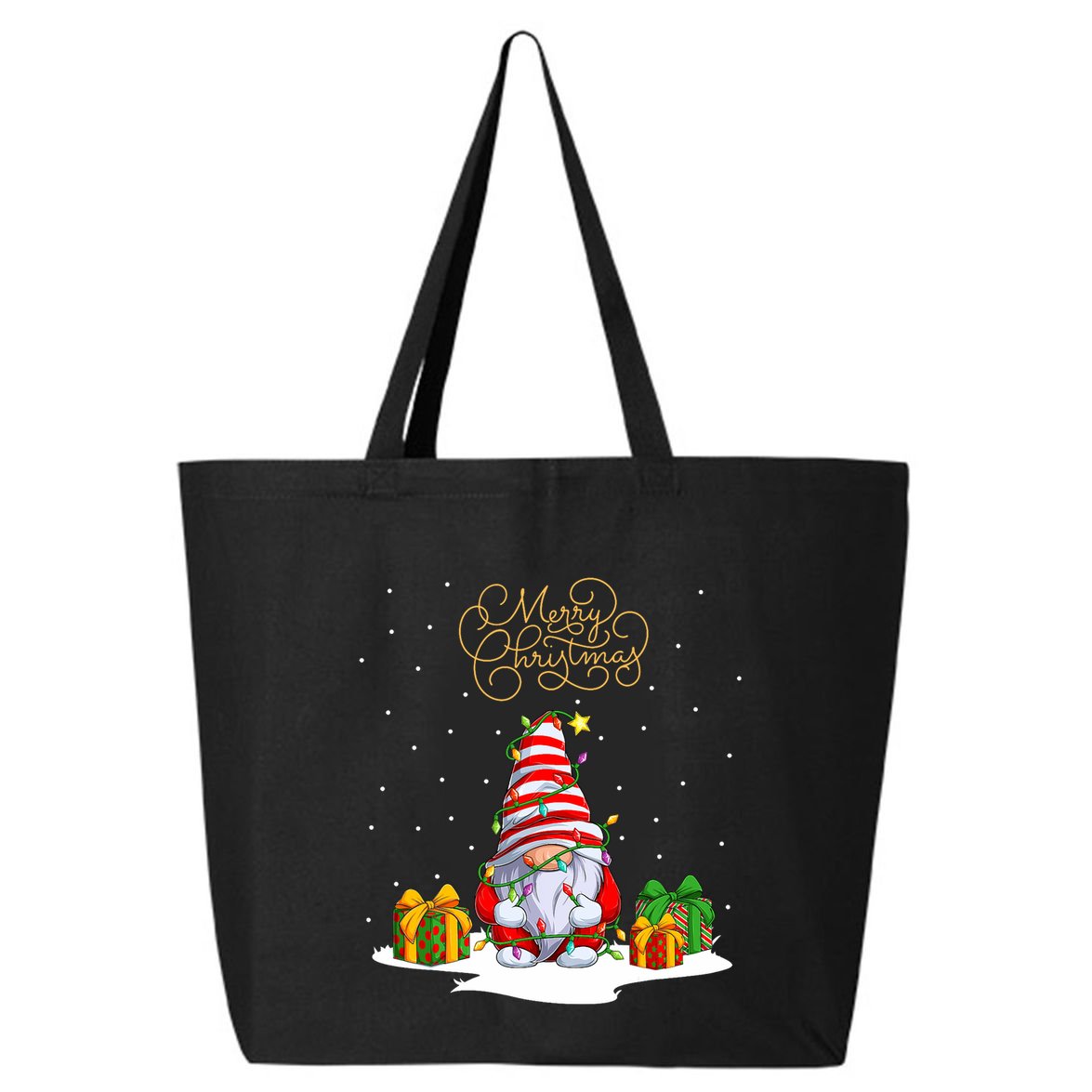 Gnome With Snow Xmas Funny Merry Christmas 25L Jumbo Tote