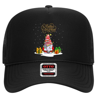 Gnome With Snow Xmas Funny Merry Christmas Trucker Hat