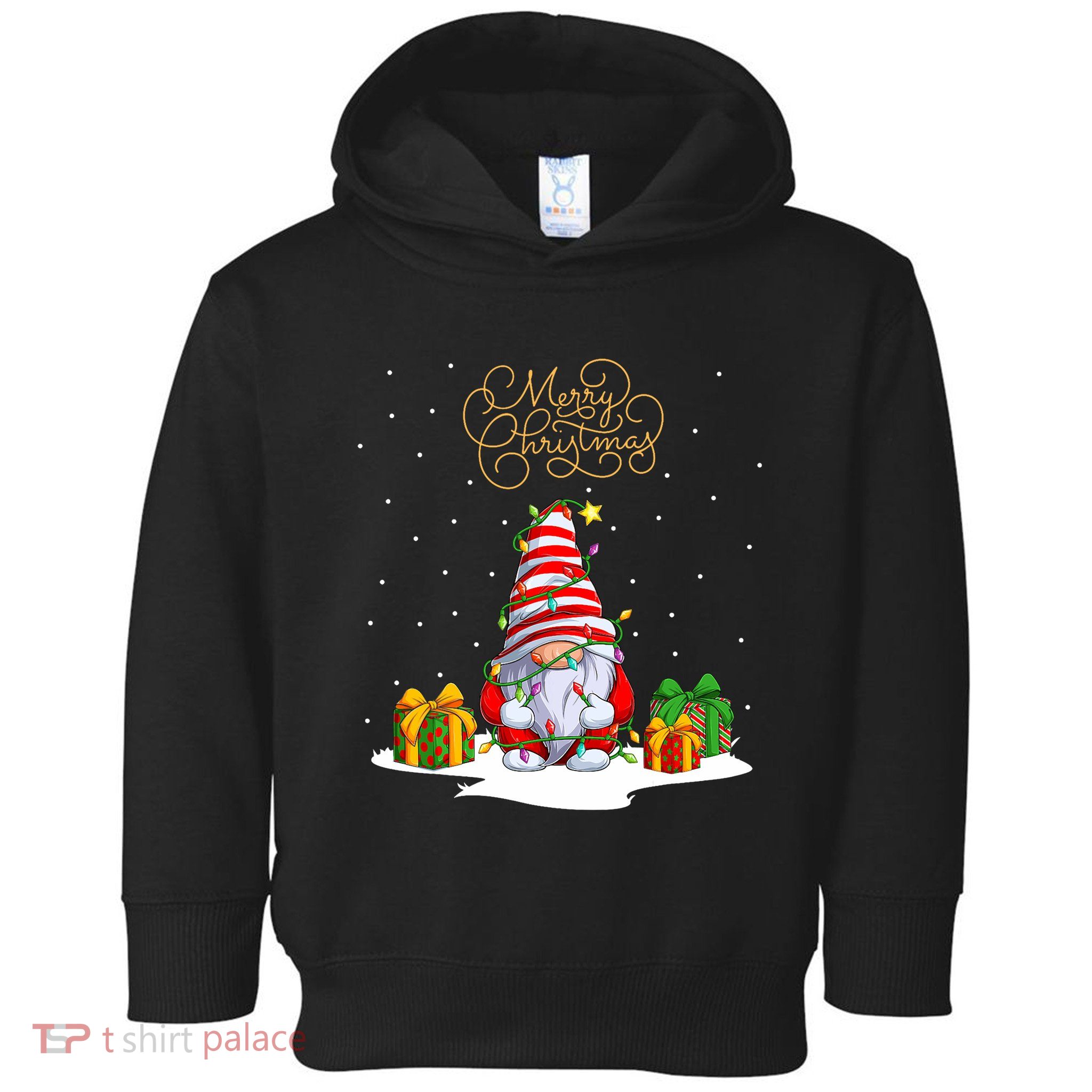 Gnome With Snow Xmas Funny Merry Christmas Toddler Hoodie