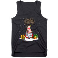 Gnome With Snow Xmas Funny Merry Christmas Tank Top
