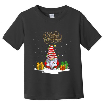 Gnome With Snow Xmas Funny Merry Christmas Toddler T-Shirt