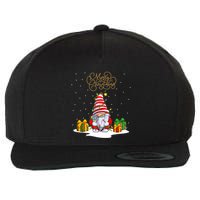 Gnome With Snow Xmas Funny Merry Christmas Wool Snapback Cap