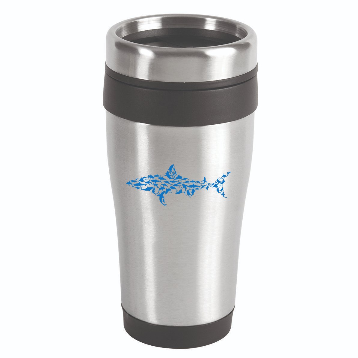 Great White Shark Sharks Silhouette Shark Fish White Shark 16oz Travel Tumbler