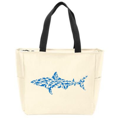 Great White Shark Sharks Silhouette Shark Fish White Shark Zip Tote Bag