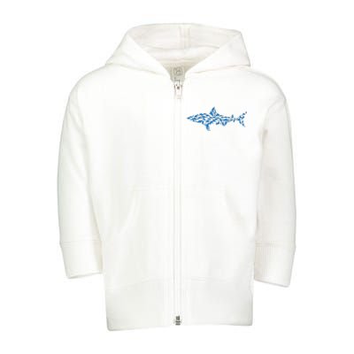 Great White Shark Sharks Silhouette Shark Fish White Shark Toddler Zip Fleece Hoodie