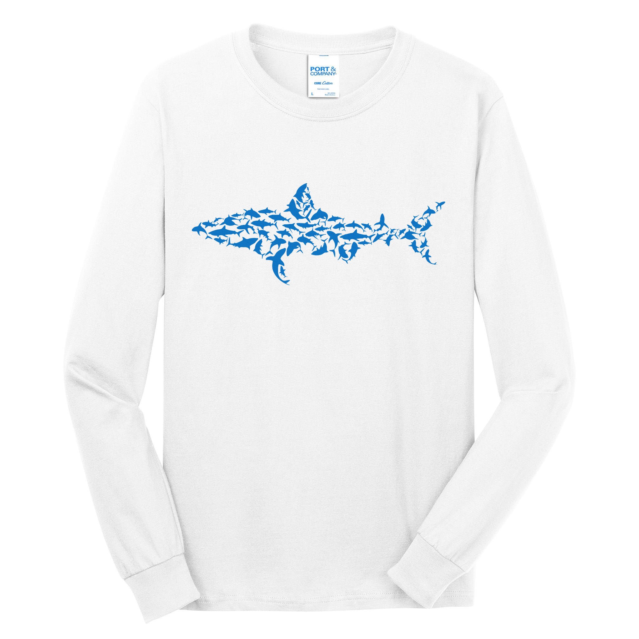 Great White Shark Sharks Silhouette Shark Fish White Shark Tall Long Sleeve T-Shirt