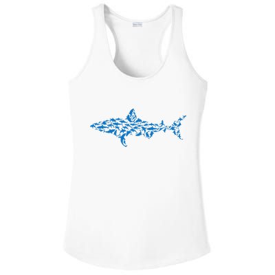 Great White Shark Sharks Silhouette Shark Fish White Shark Ladies PosiCharge Competitor Racerback Tank