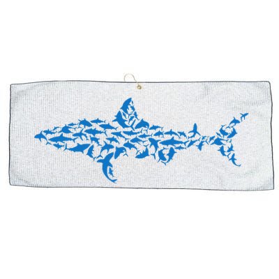 Great White Shark Sharks Silhouette Shark Fish White Shark Large Microfiber Waffle Golf Towel