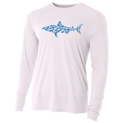 Great White Shark Sharks Silhouette Shark Fish White Shark Cooling Performance Long Sleeve Crew