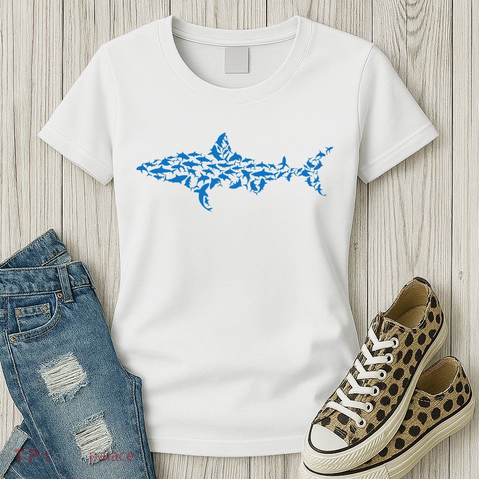 Great White Shark Sharks Silhouette Shark Fish White Shark Womens T-Shirt
