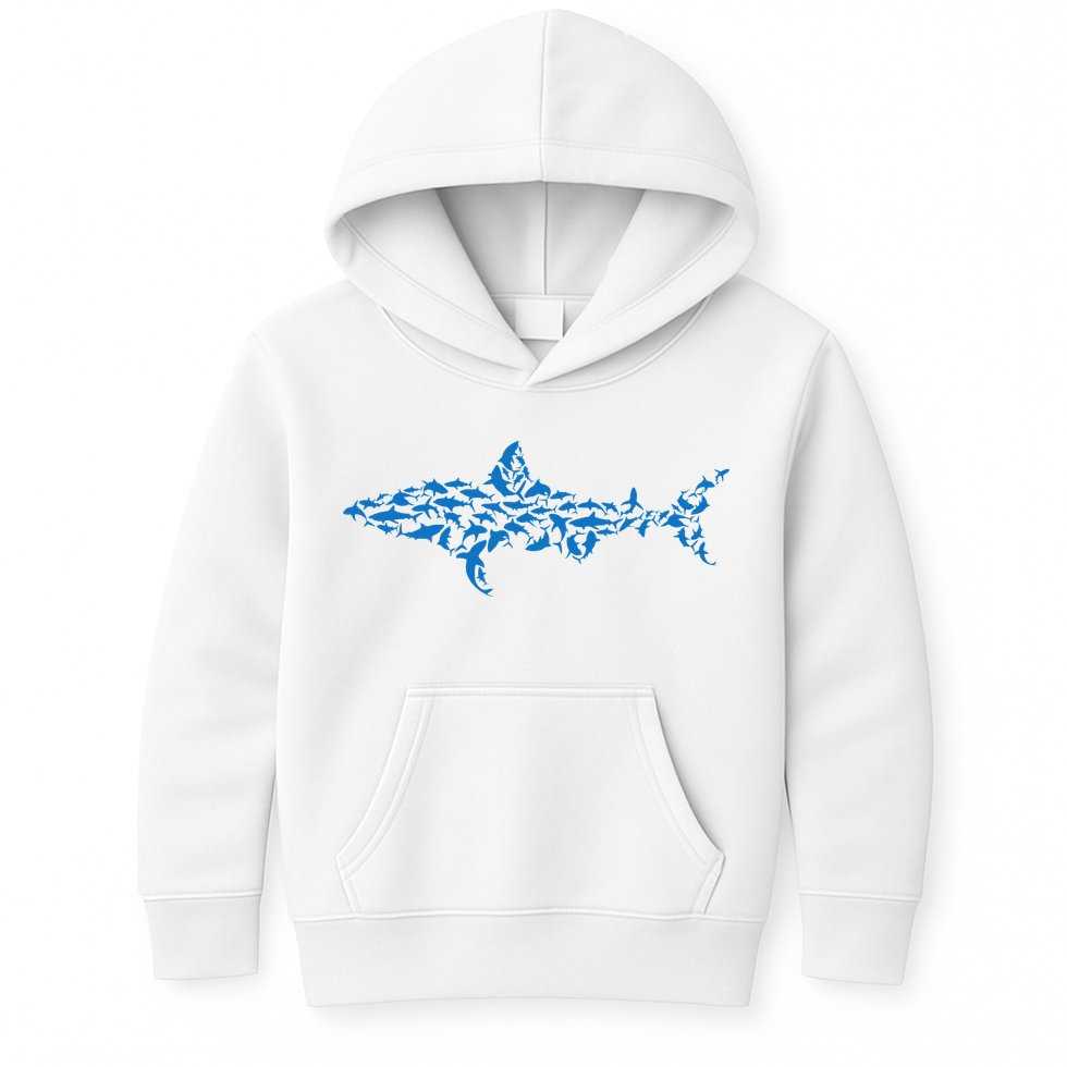 Great White Shark Sharks Silhouette Shark Fish White Shark Kids Hoodie