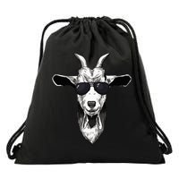 Goat With Sunglasses Drawstring Bag