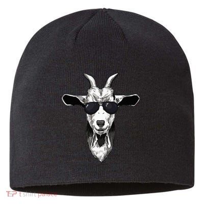 Goat With Sunglasses Sustainable Beanie