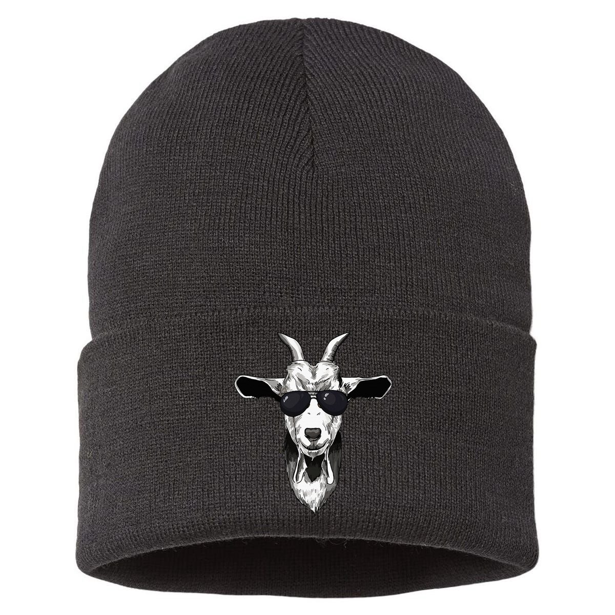 Goat With Sunglasses Sustainable Knit Beanie