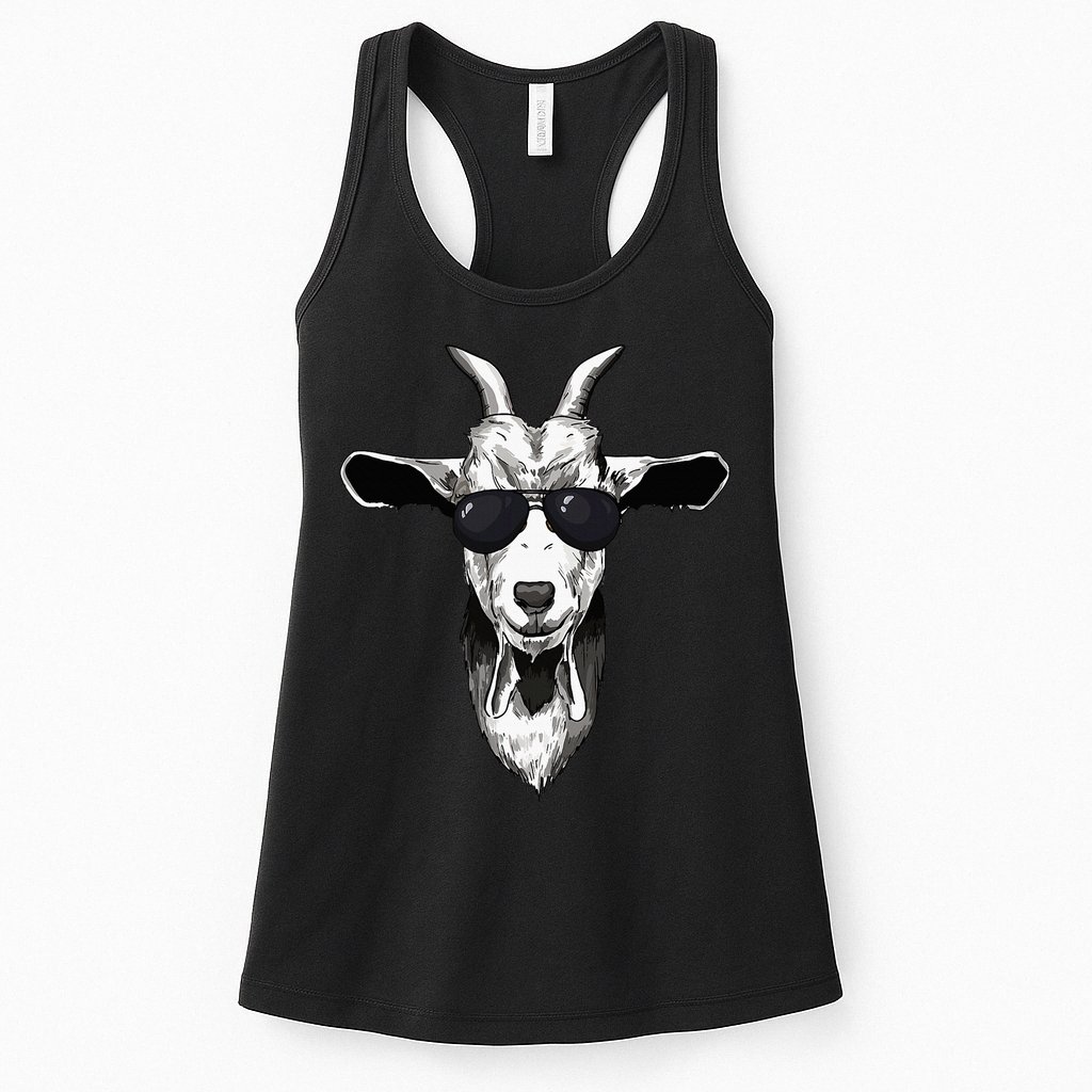 Goat With Sunglasses Womens Tank Top