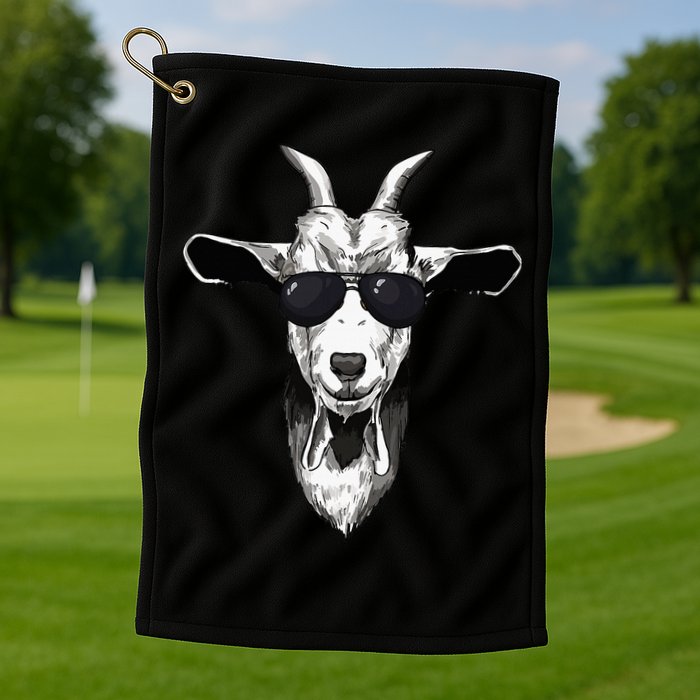 Goat With Sunglasses Golf Towel