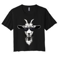 Goat With Sunglasses Women's Crop Top Tee