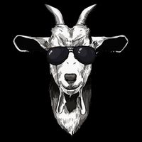 Goat With Sunglasses Cropped Pullover Crew