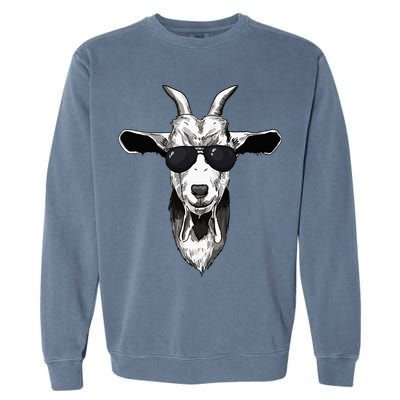 Goat With Sunglasses Garment-Dyed Sweatshirt