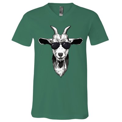 Goat With Sunglasses V-Neck T-Shirt