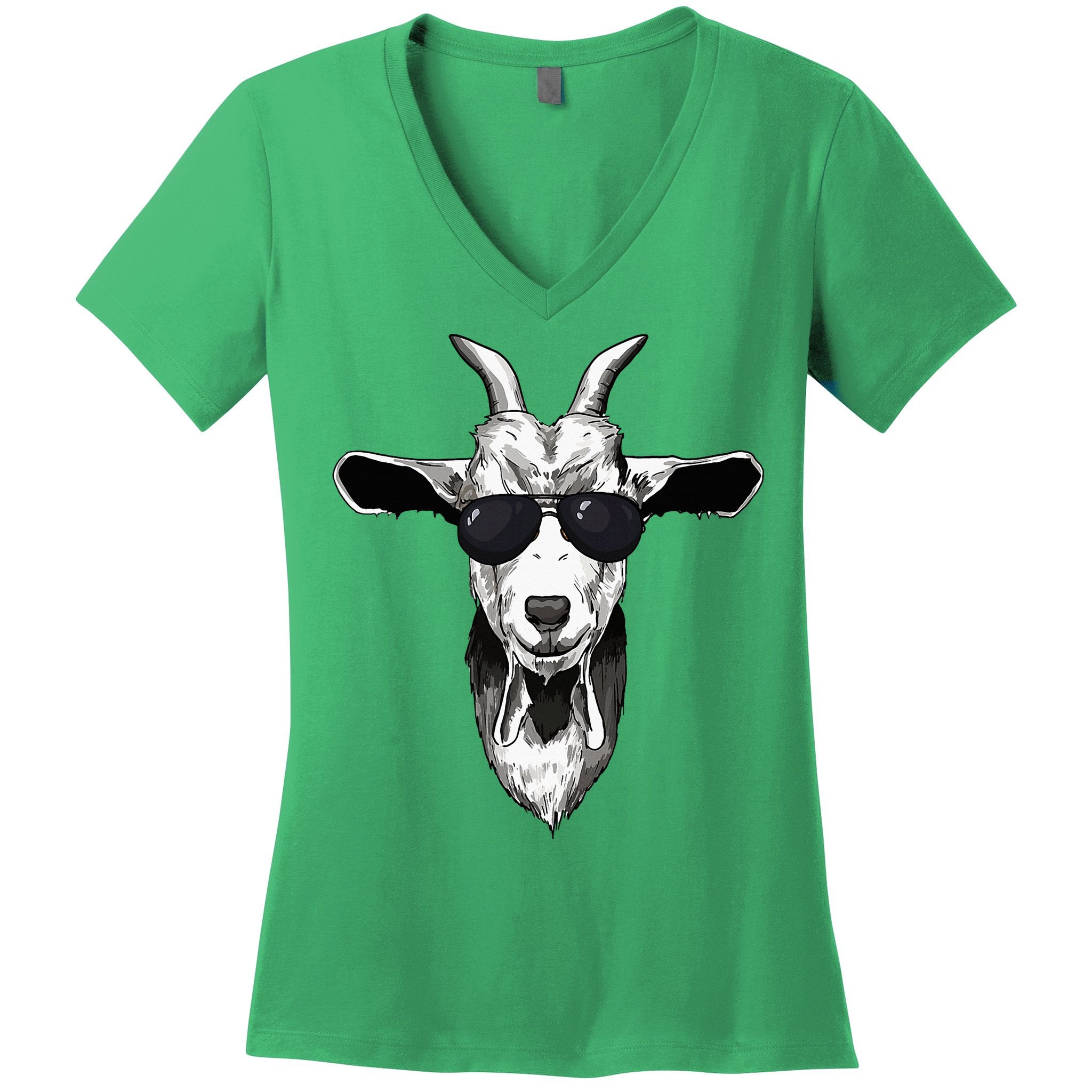 Goat With Sunglasses Women's V-Neck T-Shirt