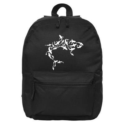 Great White Shark Lover Marine Biology Animal Science 16 in Basic Backpack