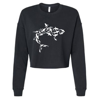 Great White Shark Lover Marine Biology Animal Science Cropped Pullover Crew